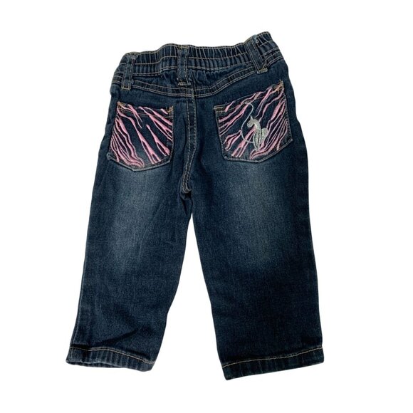 Vintage Y2k Baby Phat Girls Infant Baby Size 0 3 Months Jeans Pink Embroidered P - Picture 1 of 4